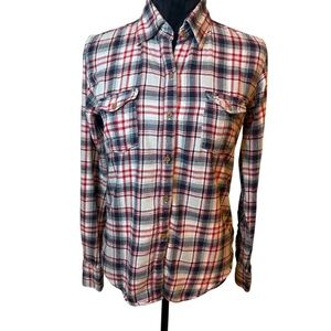 Abercrombie & Fitch | Plaid Shirt - Red, White, and Blue | 100% Cotton | Sz M